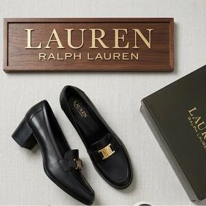 Ralph Lauren Women's Black Leather Loafers size 9.5